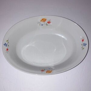 Vintage Hearthside Bake‎ N Serve China Floral 20” Oval Serving Bowl M/D Safe